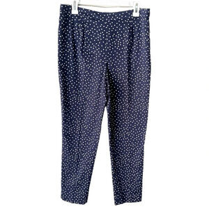 Court & Rowe Pants Women's 12 Navy Blue White Scatter Polka Dot Twee Academia